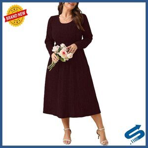 Plus Size Sweater Dress Maxi Midi Long Sleeve Lightweight Cozy Fall Winter